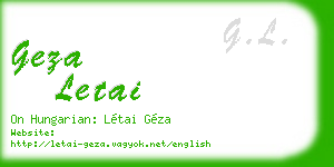geza letai business card
