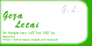 geza letai business card
